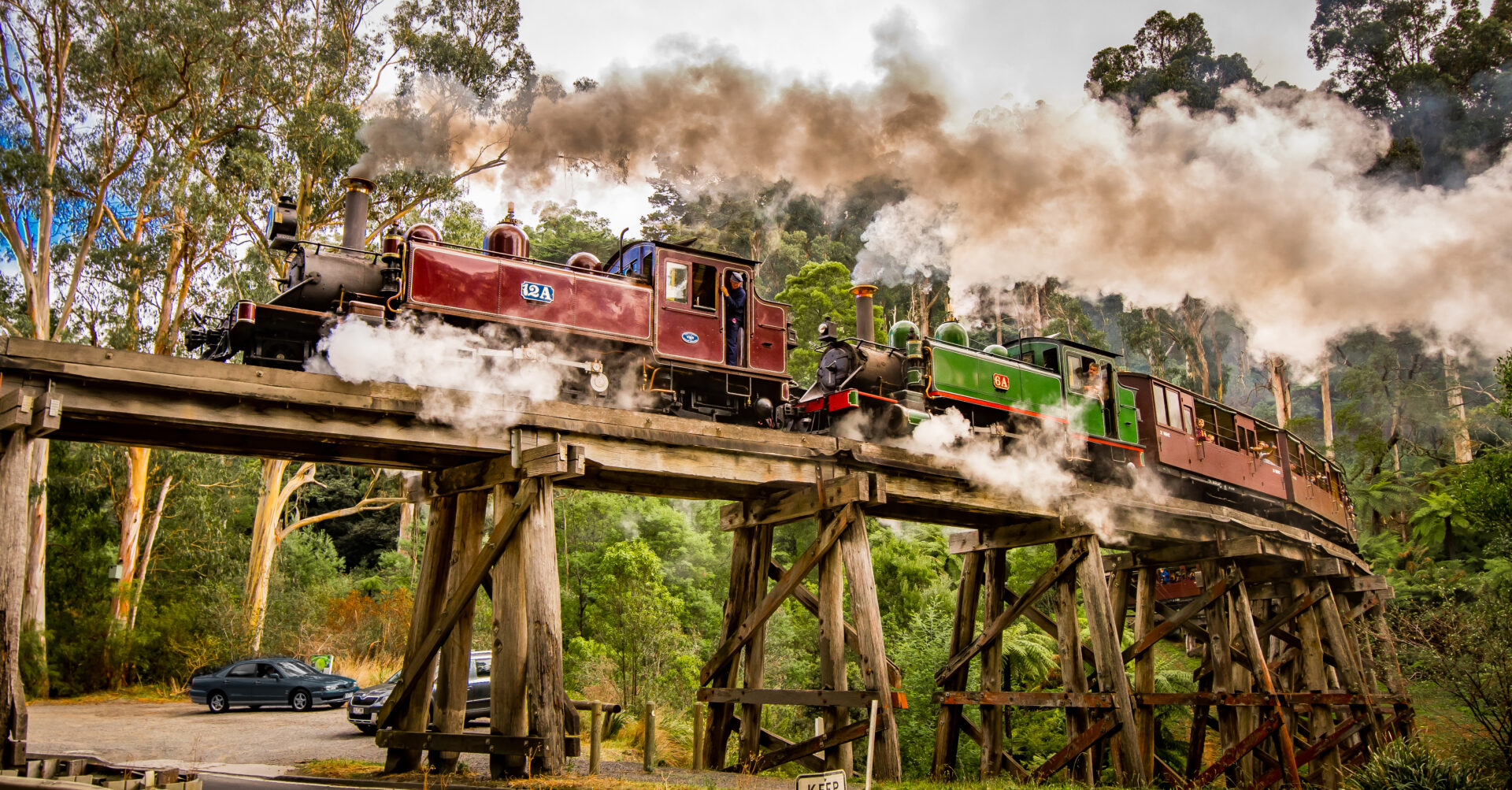 Puffing Billy Travelling Over The Famous Monbulk Creek Trestle Bridge Image By Dean Gifford